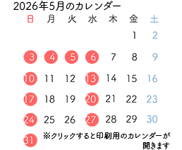 5���̃J�����_�[