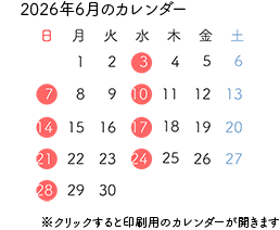 6���̃J�����_�[